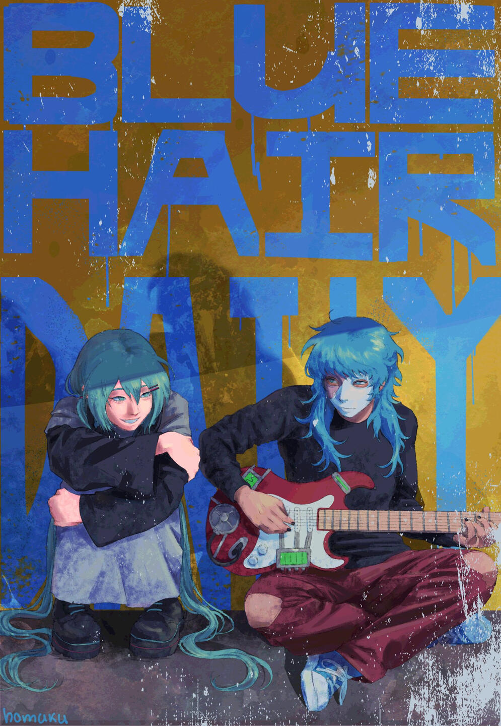 blue hair daily ft. hatsune miku & sally face